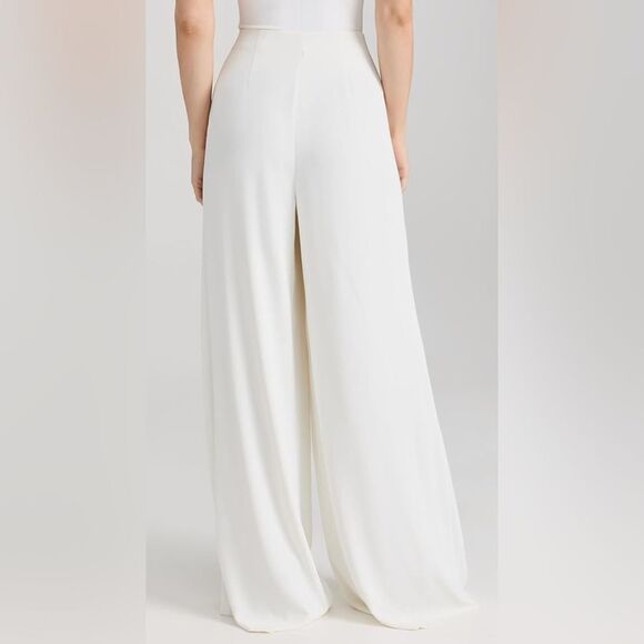 New L'AGENCE Women's Nova Pleated Pants in Ivory Size 16 - Picture 2 of 13